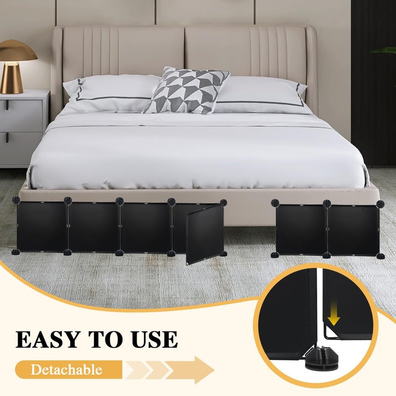 LEICHTEN 11.8" H x 248" L in Total Under Bed Blocker for Pets, Adjustable Length Bed Blockers for Under Bed, Under Bed Blocker Stops Pets Sneaking Under, Fits Queen, King Bed Three Sides, Black - Image 5